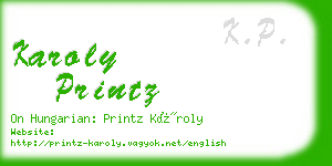 karoly printz business card